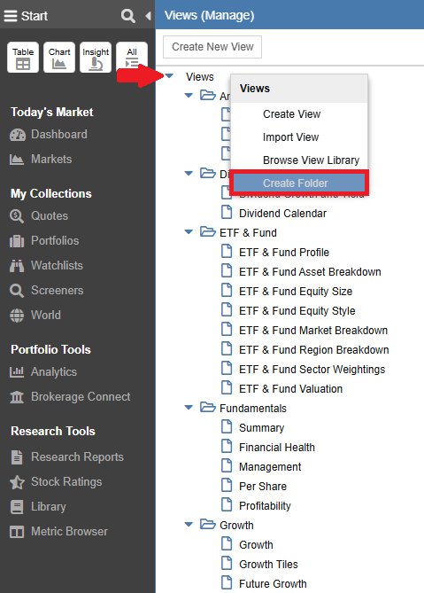 Create View Folder