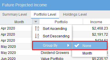 Future Income Ungroup