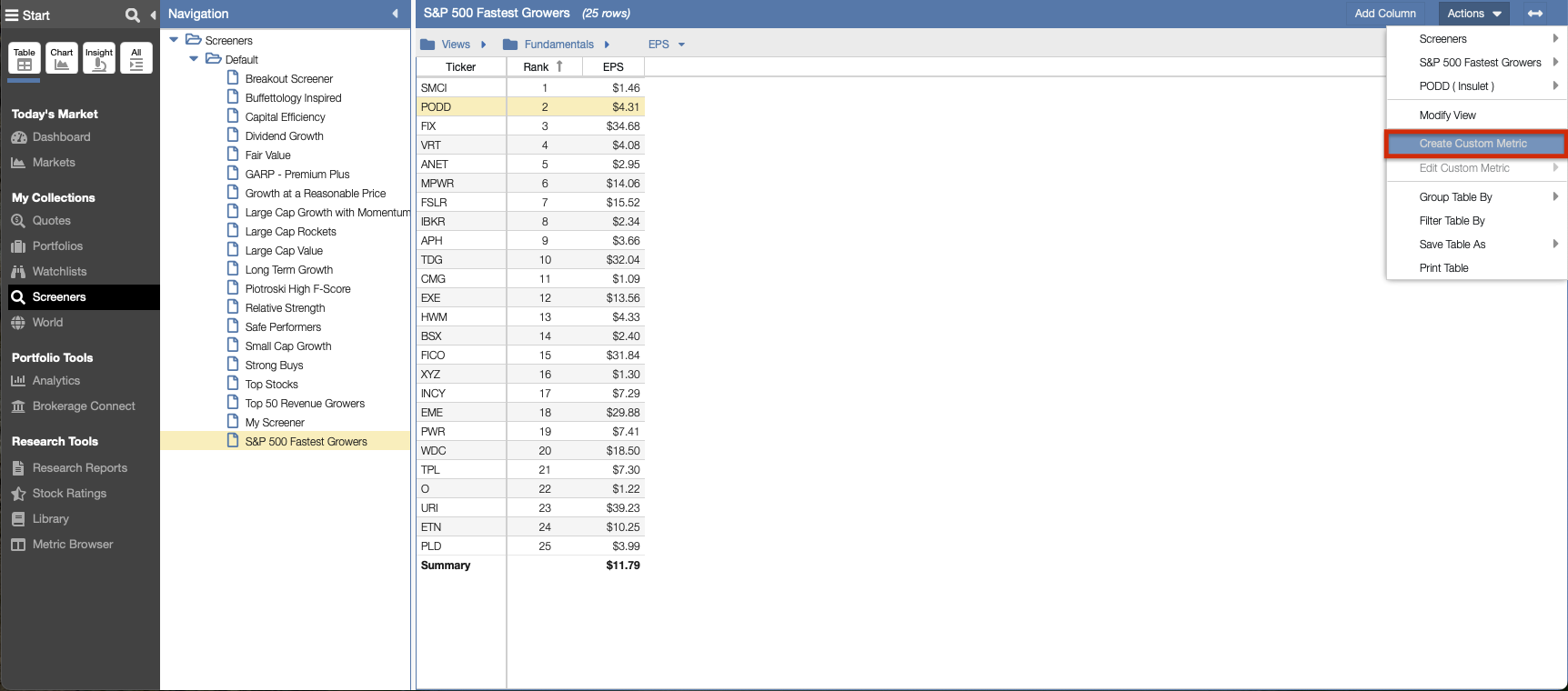 Click to enlarge Add a Custom Metric