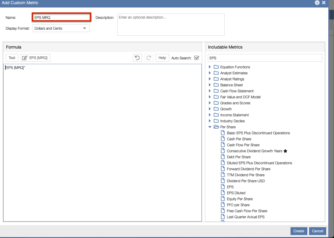 Click to enlarge EPS MRQ Metric